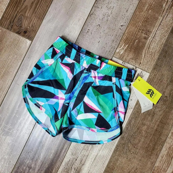 NWT All In Motion Multicolor Running Shorts Girl Size XS 4/5 - Picture 1 of 7